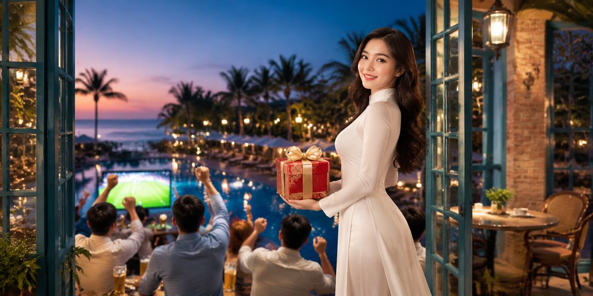 Người dùng trải nghiệm cá cược trên di động tại Mũi Né với áo dài truyền thống